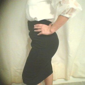 MARCIANO hi waist sexy zipper front pencil skirt